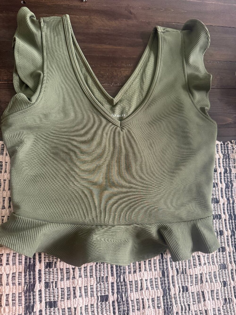 Sincerely Jules Ruffle sleeve active wear top